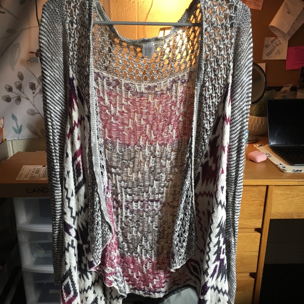 Gray and Pink Cardigan